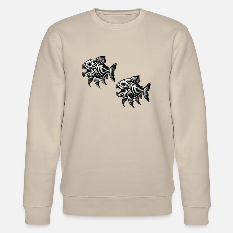 skelett piranha 2 - Stanley/Stella Unisex Bio-Sweatshirt CHANGER  - Beige