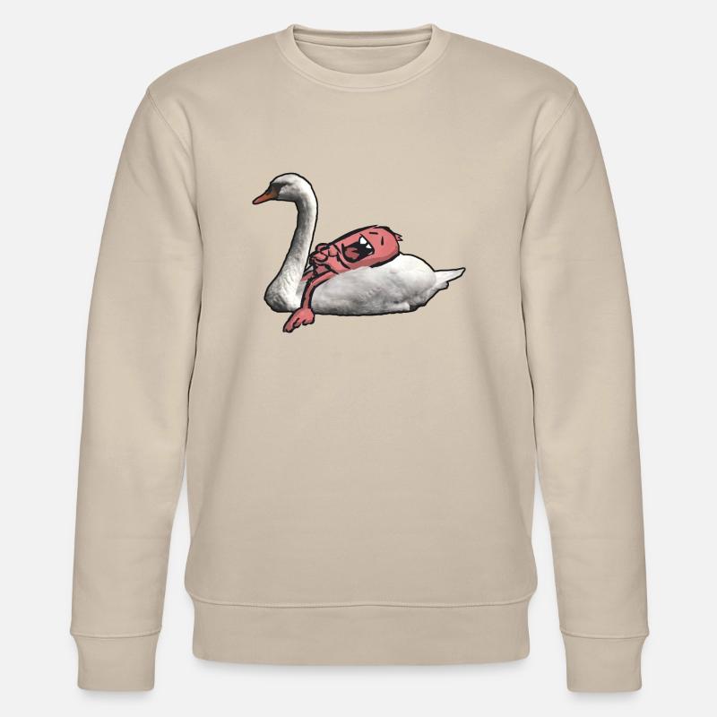Schlafendes Monster auf Schwan - Stanley/Stella Unisex Bio-Sweatshirt CHANGER  - Beige