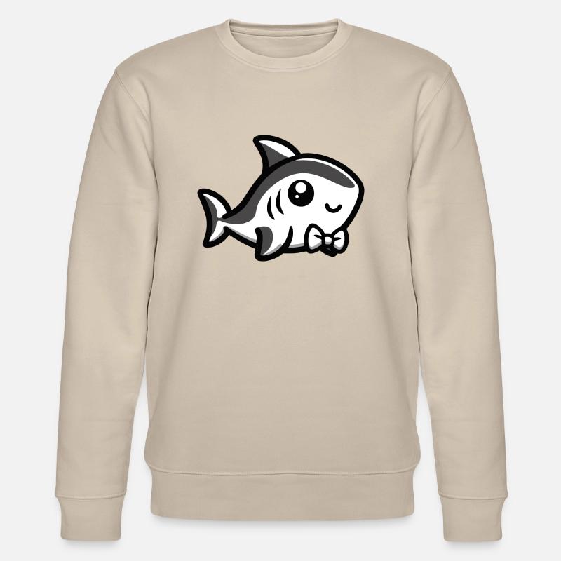Cute shark with bow tie - Stanley/Stella CHANGER Unisex Organic Sweatshirt - beige