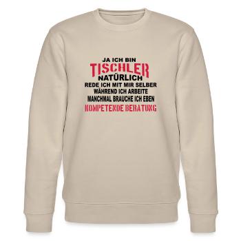 Tischler Beratung - Stanley/Stella Unisex Bio-Sweatshirt CHANGER  - Beige - Vorne - Nik (191cm) & Marisol (170cm)