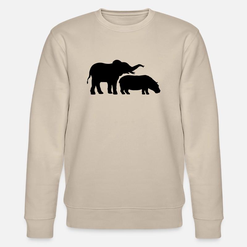 Nilpferd Elefant Dickhäuter Team - Stanley/Stella Unisex Bio-Sweatshirt CHANGER  - Beige