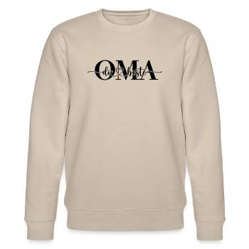 Die beste OMA - Stanley/Stella Unisex Bio-Sweatshirt CHANGER  - Beige - Vorne - Nik (191cm) & Marisol (170cm)