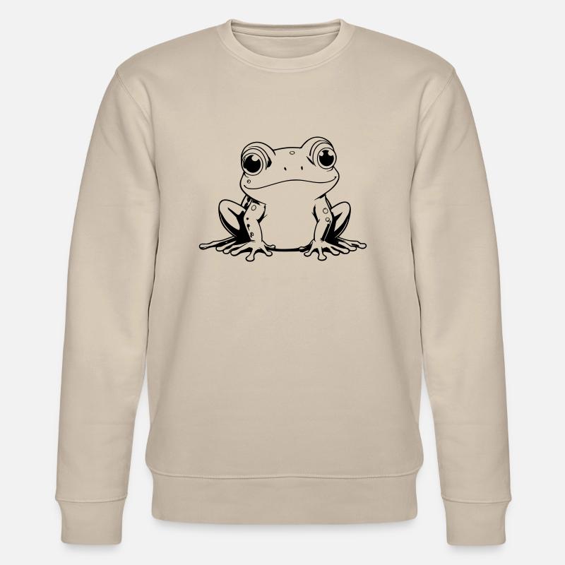 Frosch Umrisse - Stanley/Stella Unisex Bio-Sweatshirt CHANGER  - Beige