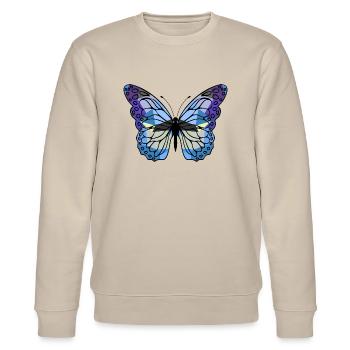 Schmetterling - Stanley/Stella Unisex Bio-Sweatshirt CHANGER  - Beige - Vorne - Nik (191cm) & Marisol (170cm)