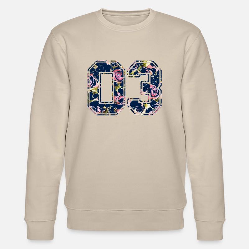Nummer 03 Rosenmuster - Stanley/Stella Unisex Bio-Sweatshirt CHANGER  - Beige