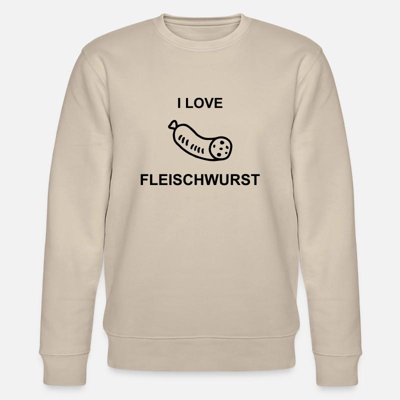 I Love Fleischwurst - Stanley/Stella Unisex Bio-Sweatshirt CHANGER  - Beige