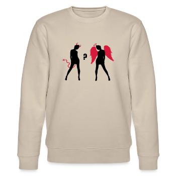 Angel Devil Sexy Girls Demon Ange - Stanley/Stella Unisex Bio-Sweatshirt CHANGER  - Beige - Vorne - Nik (191cm) & Marisol (170cm)