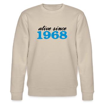 alive since 1968 - Stanley/Stella Unisex Bio-Sweatshirt CHANGER  - Beige - Vorne - Nik (191cm) & Marisol (170cm)