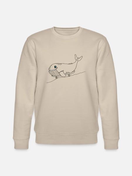 Blauwal mit Skateboard - Stanley/Stella Unisex Bio-Sweatshirt CHANGER - Beige