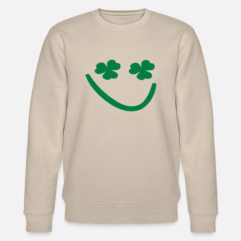 Shamrock Smiley-Gesicht - Stanley/Stella Unisex Bio-Sweatshirt CHANGER  - Beige
