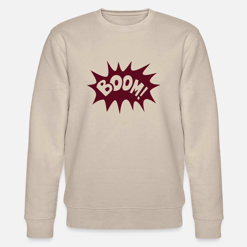 boom humor comics fun quote speech - Stanley/Stella økologisk unisex-sweatshirt CHANGER - beige