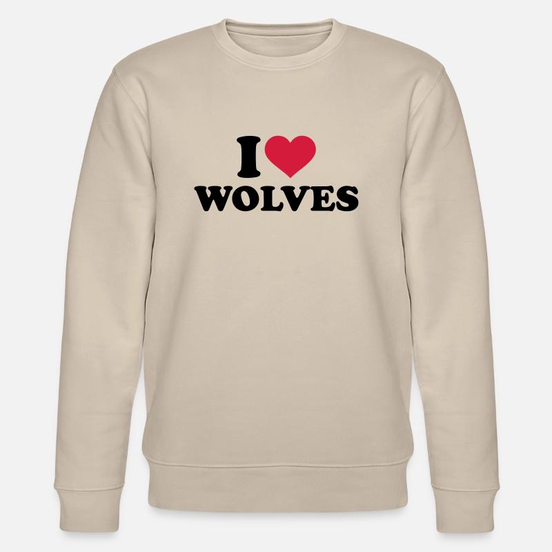 I love wolves - Stanley/Stella CHANGER Unisex Organic Sweatshirt - beige