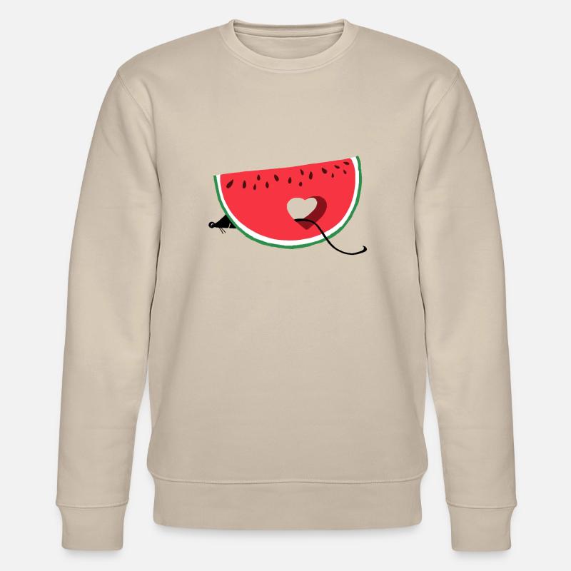 Maus isst eine Wassermelone - Stanley/Stella Unisex Bio-Sweatshirt CHANGER  - Beige