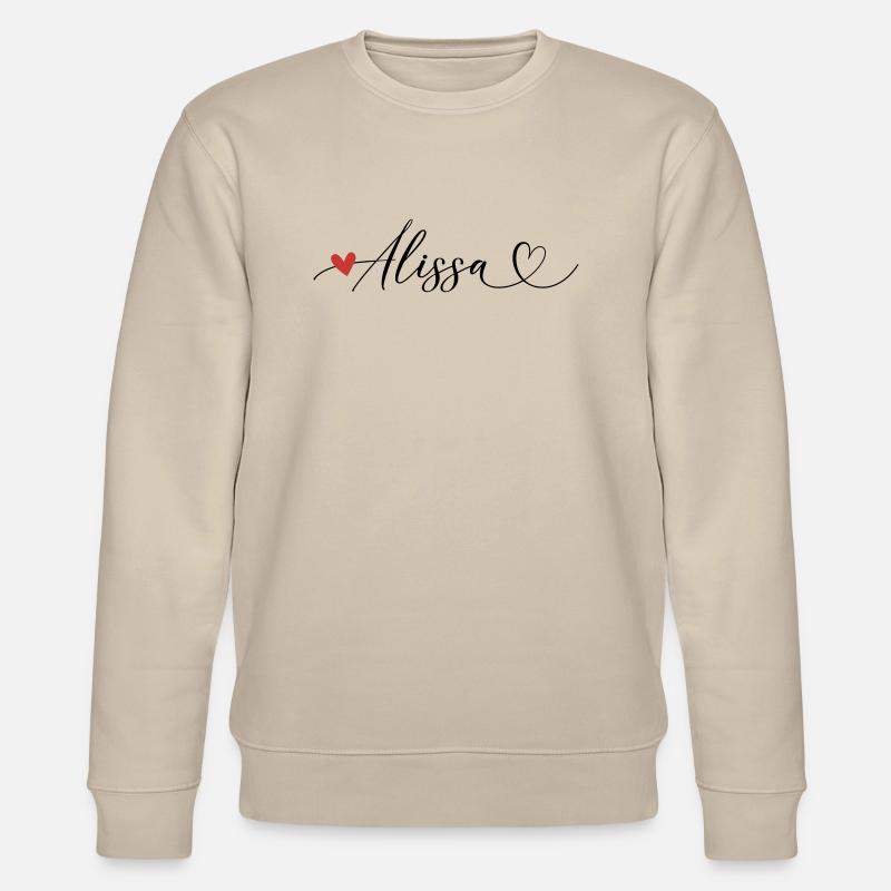 Alissa Nom Prénom Calligraphie Coeur - Sweat bio CHANGER Stanley/Stella Unisexe - beige