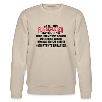 Fliesenleger Beratung - Stanley/Stella Unisex Bio-Sweatshirt CHANGER  - Beige - Vorne - Nik (191cm) & Marisol (170cm)