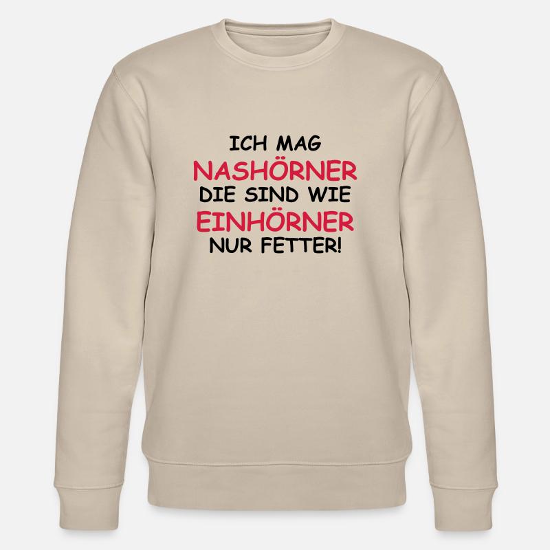Ich mag Nashörner - Stanley/Stella Unisex Bio-Sweatshirt CHANGER  - Beige
