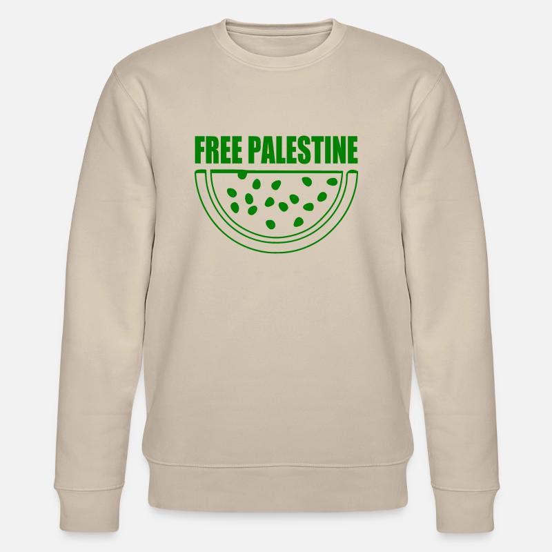 Free palestine melon pastèque - Sweat bio CHANGER Stanley/Stella Unisexe - beige
