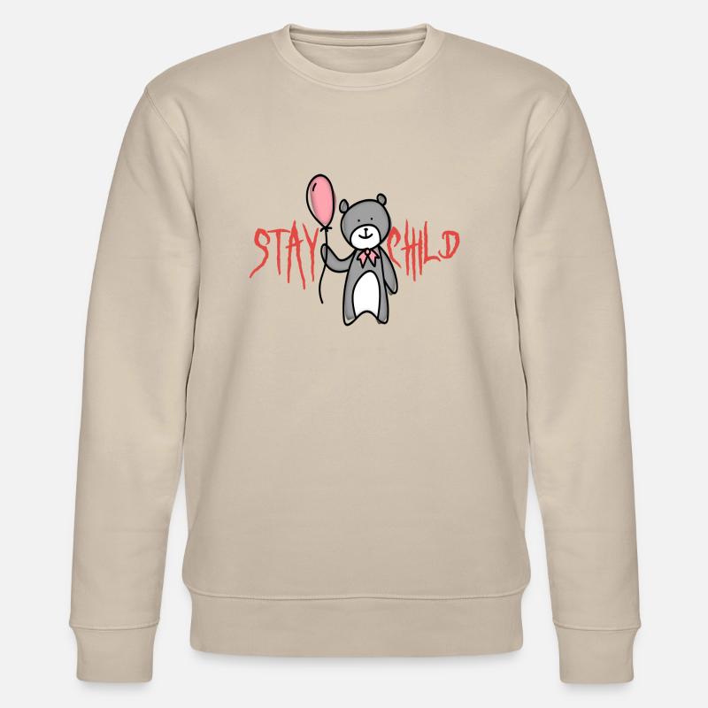 Bär mit Luftballon bleib Kind - Stanley/Stella Unisex Bio-Sweatshirt CHANGER  - Beige
