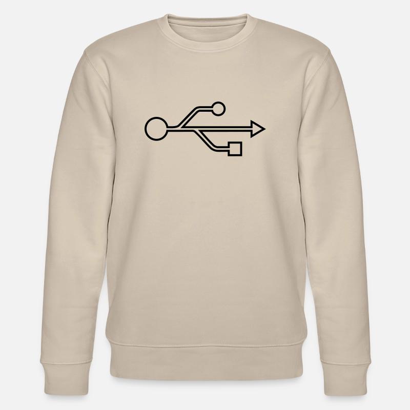 USB outline - Stanley/Stella Unisex Bio-Sweatshirt CHANGER  - Beige