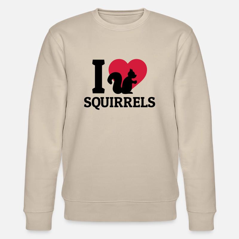 I love Squirrels - Stanley/Stella Unisex Bio-Sweatshirt CHANGER  - Beige