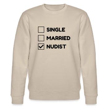 Naturism Naturist FKK Naturisme Naturiste Nudist - Stanley/Stella CHANGER Unisex Organic Sweatshirt - beige - Front - Nik (191cm) & Marisol (170cm)