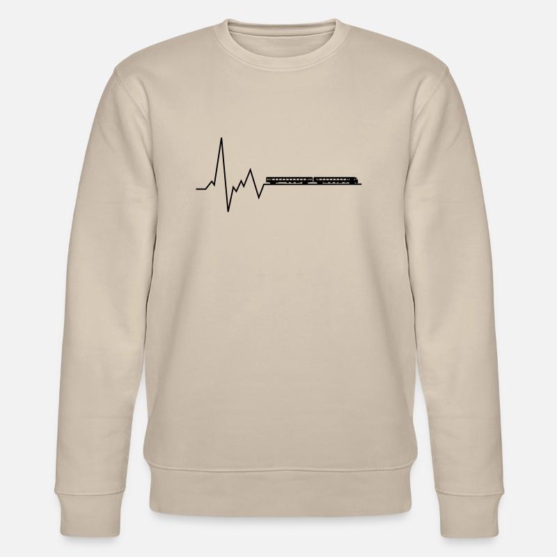 herzschlag zug - Stanley/Stella Unisex Bio-Sweatshirt CHANGER  - Beige