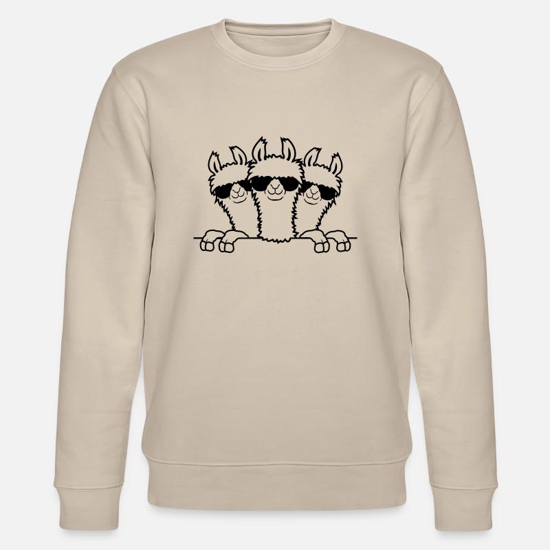 Hinter Mauer Lamas Freunde - Stanley/Stella Unisex Bio-Sweatshirt CHANGER  - Beige