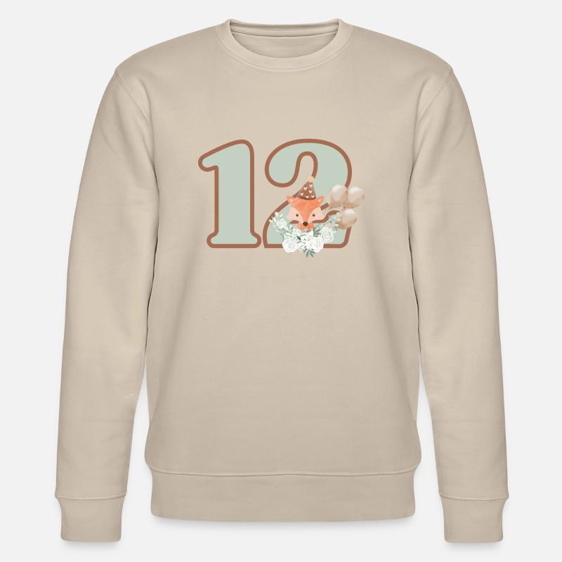 12e anniversaire renard fleurs - Sweat bio CHANGER Stanley/Stella Unisexe - beige