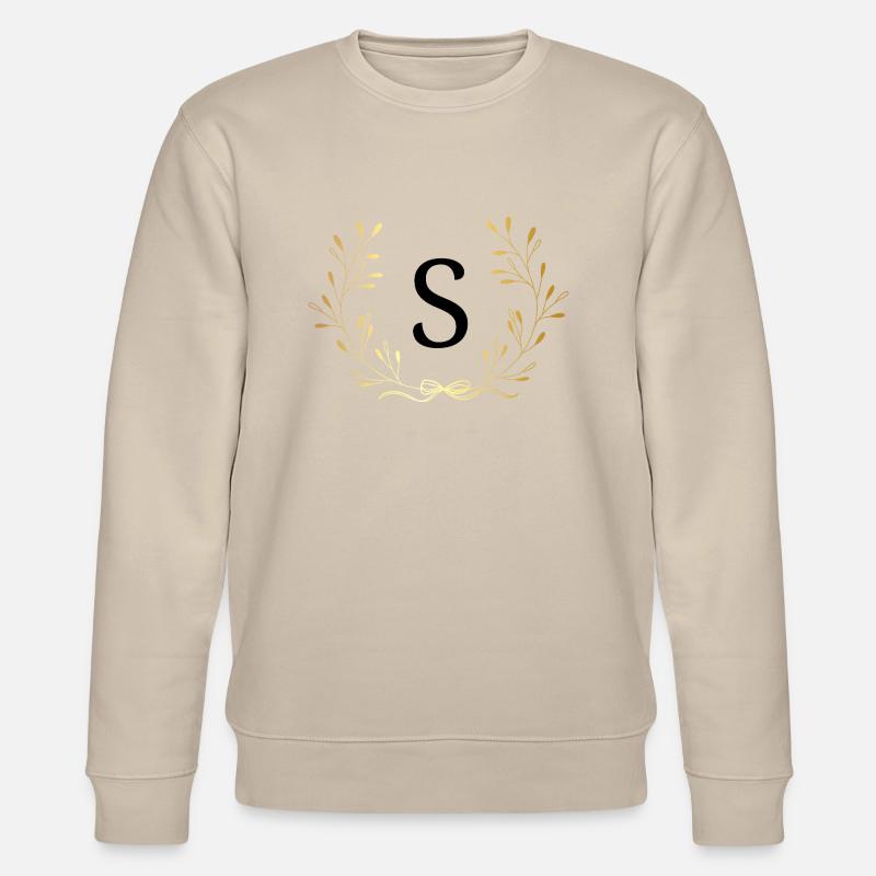 Buchstaben s Gold Blumenkrone - Stanley/Stella Unisex Bio-Sweatshirt CHANGER  - Beige