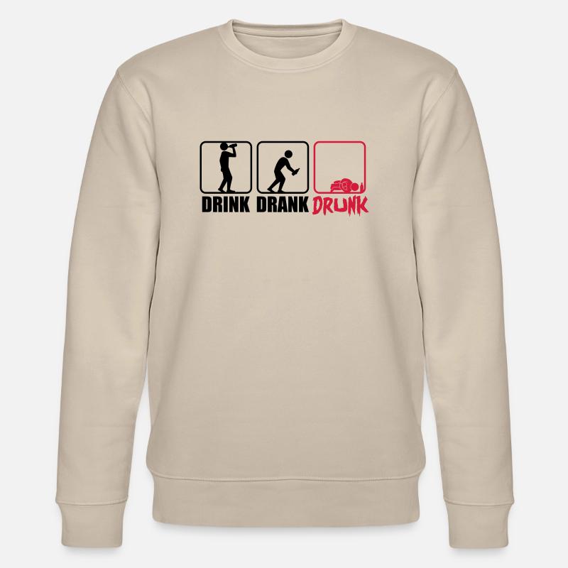 Evolution Hangover Drink Drank Drunk - Stanley/Stella Unisex Bio-Sweatshirt CHANGER  - Beige