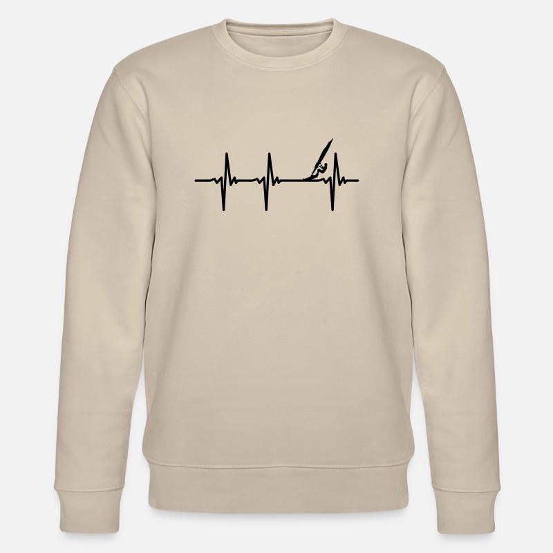 Herzschlag Windsurfen - Stanley/Stella Unisex Bio-Sweatshirt CHANGER  - Beige