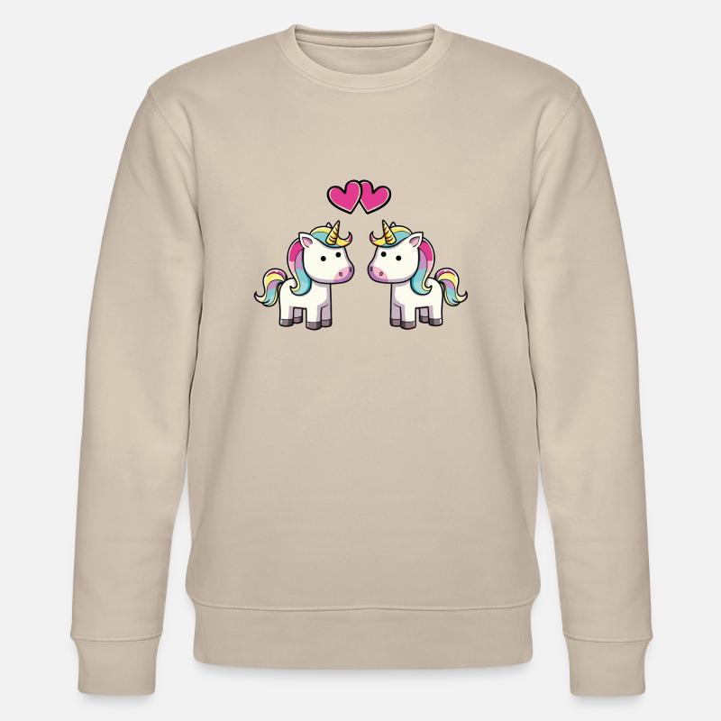 einhorn love - Stanley/Stella Unisex Bio-Sweatshirt CHANGER - Beige