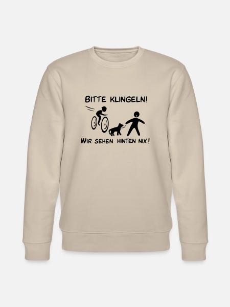 Bitte klingeln! Radfahrer-Hund - Stanley/Stella Unisex Bio-Sweatshirt CHANGER - Beige