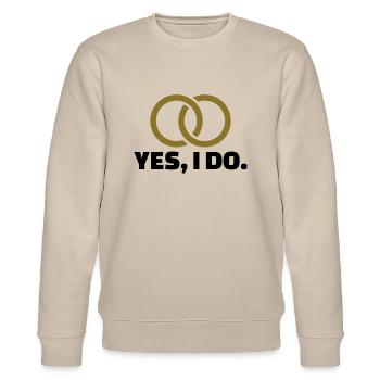 Yes I do - Stanley/Stella CHANGER Unisex Organic Sweatshirt - beige - Front - Nik (191cm) & Marisol (170cm)