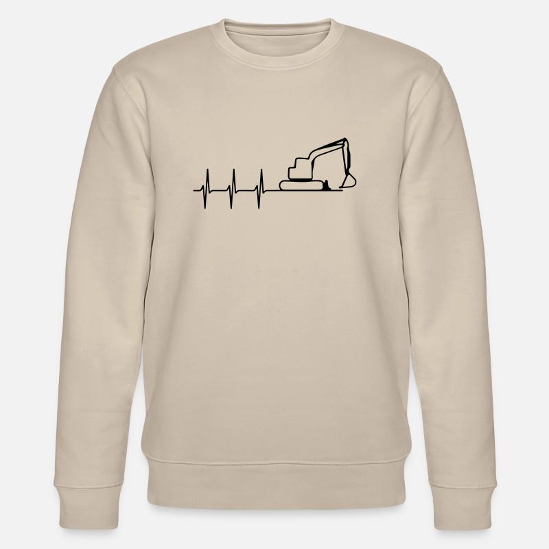 herzschlag bagger - Stanley/Stella Unisex Bio-Sweatshirt CHANGER  - Beige