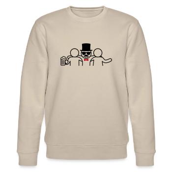 Jga Junggesellenabschied Feier - Stanley/Stella Unisex Bio-Sweatshirt CHANGER  - Beige - Vorne - Nik (191cm) & Marisol (170cm)