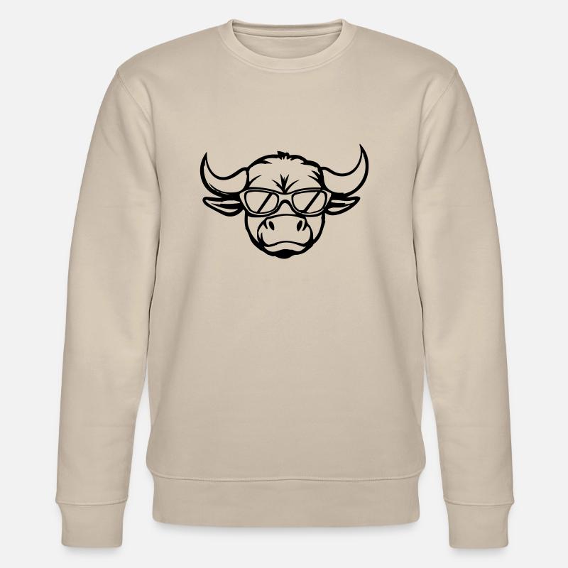 stier comic gesicht - Stanley/Stella Unisex Bio-Sweatshirt CHANGER  - Beige