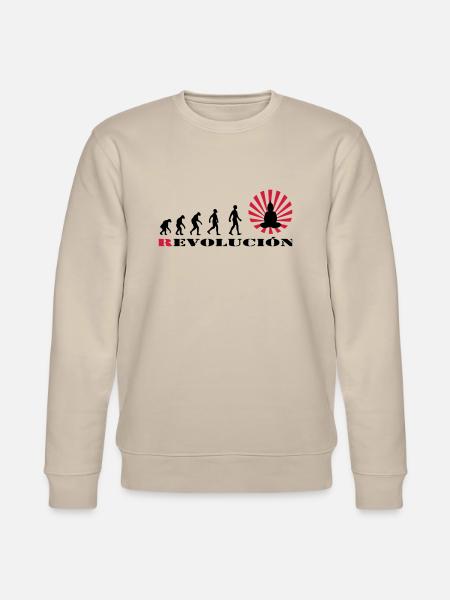 r-evolution, Evolution, darvin, revolution, Buddha - Stanley/Stella Unisex Bio-Sweatshirt CHANGER  - Beige