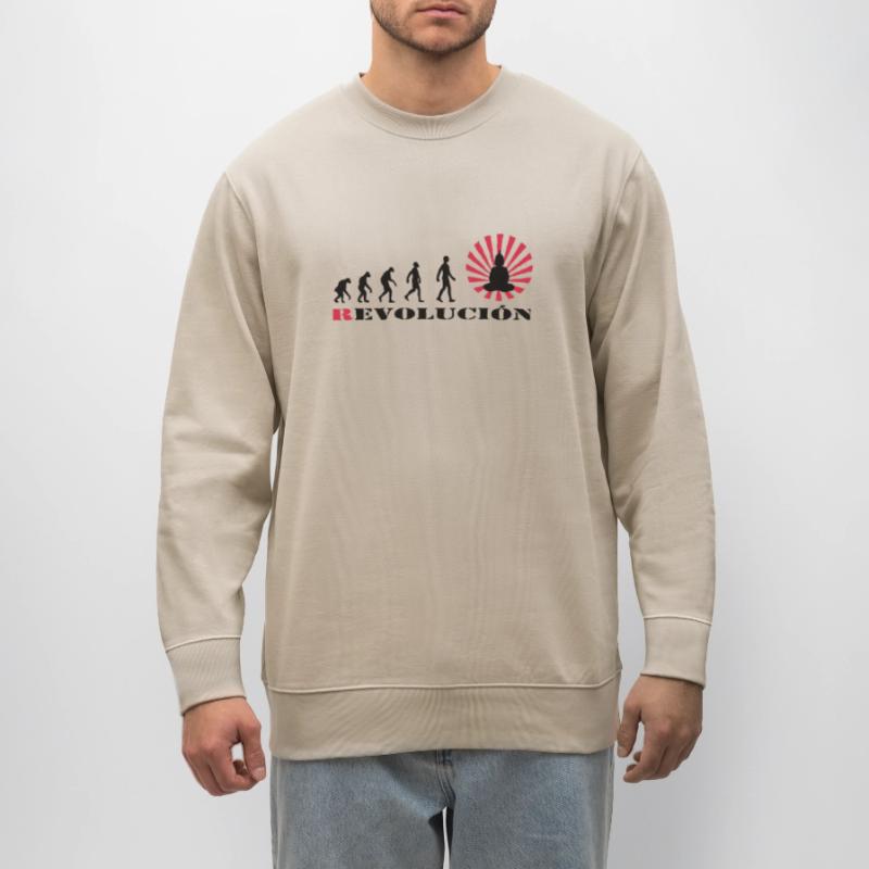 r-evolution, Evolution, darvin, revolution, Buddha Stanley/Stella Unisex Bio-Sweatshirt CHANGER 