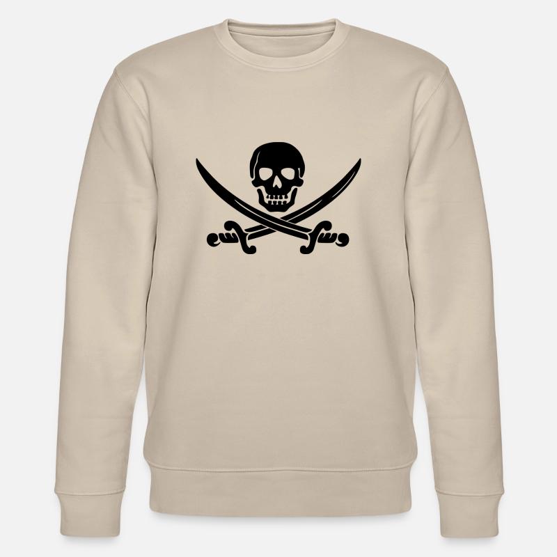 Crâne de pirate sabre - Sweat bio CHANGER Stanley/Stella Unisexe - beige