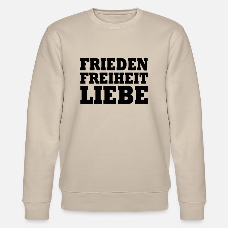Frieden freiheit liebe - Stanley/Stella Unisex Bio-Sweatshirt CHANGER  - Beige