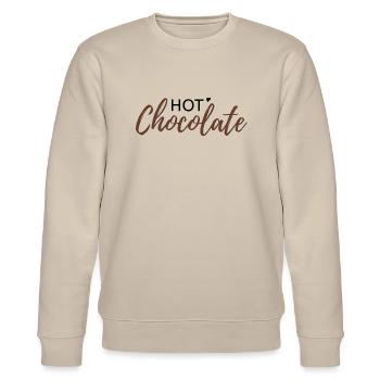 Hot Chocolate Schriftzug – Heiße Schokolade - Stanley/Stella Unisex Bio-Sweatshirt CHANGER  - Beige - Vorne - Nik (191cm) & Marisol (170cm)