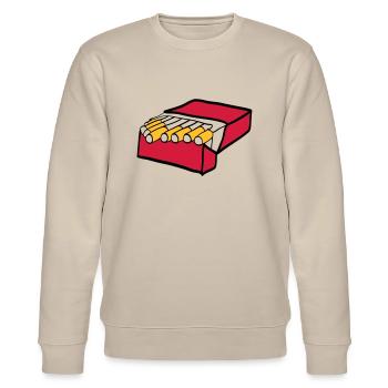 Zigaretten - Stanley/Stella Unisex Bio-Sweatshirt CHANGER  - Beige - Vorne - Nik (191cm) & Marisol (170cm)