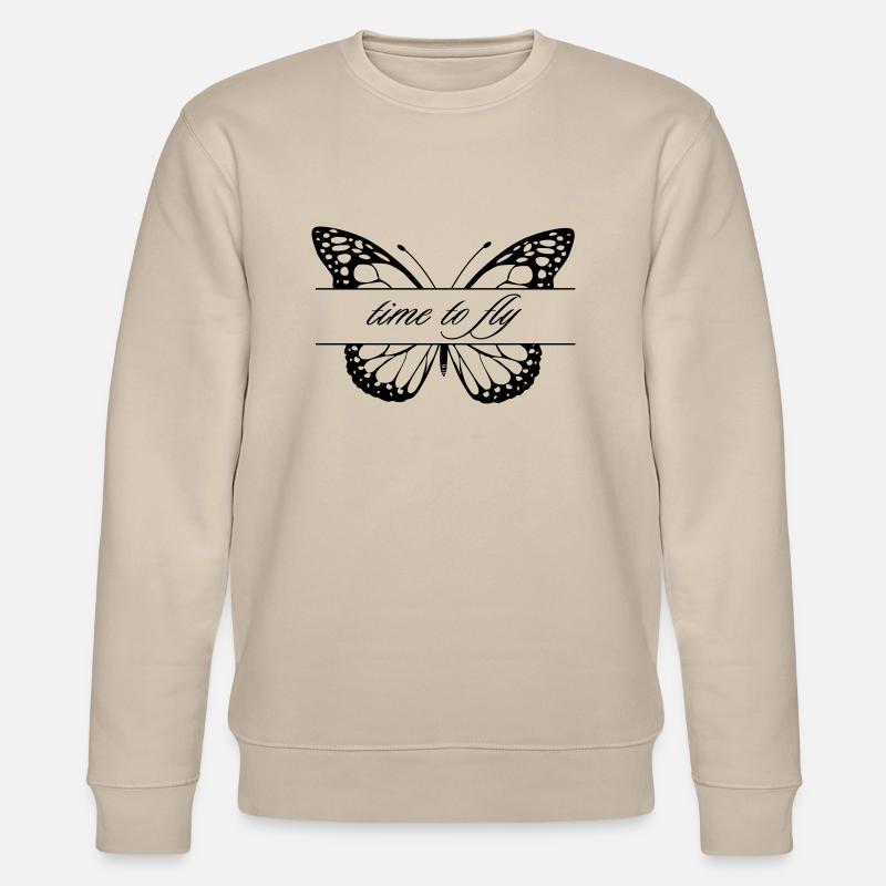 Papillon timetofly - Sweat bio CHANGER Stanley/Stella Unisexe - beige