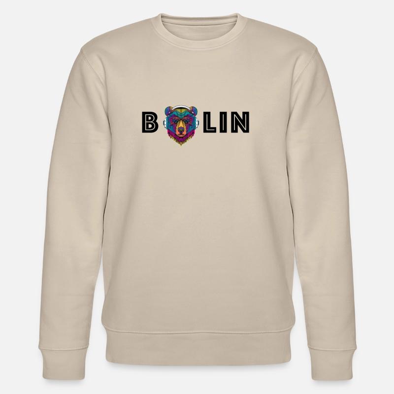 Berlin Bär mit Kopfhörer - Stanley/Stella Unisex Bio-Sweatshirt CHANGER - Beige