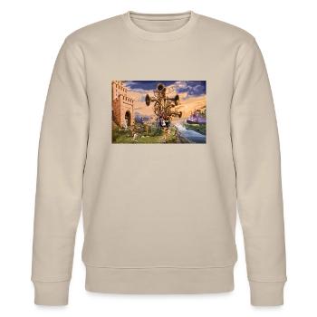 Sunset Sonata - Stanley/Stella CHANGER Unisex Organic Sweatshirt - beige - Front - Nik (191cm) & Marisol (170cm)