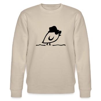 TWEETLERCOOLS - Blues Brother - Stanley/Stella Unisex Bio-Sweatshirt CHANGER  - Beige - Vorne - Nik (191cm) & Marisol (170cm)