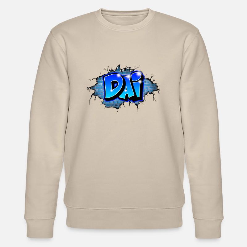 Graffiti DAI Blue Brick Cracks - Stanley/Stella CHANGER Unisex Organic Sweatshirt - beige