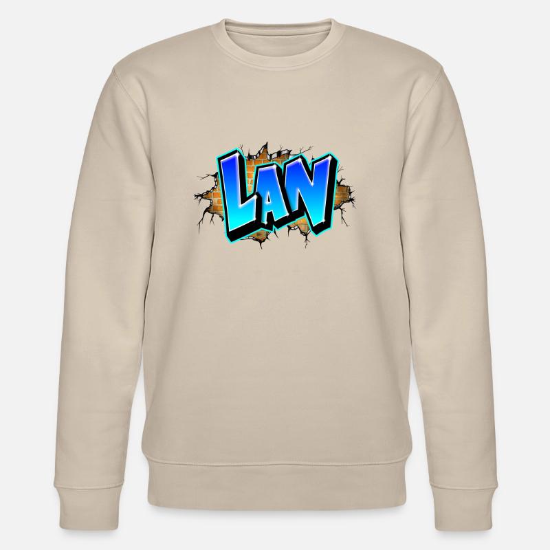 Graffiti LAN Cracks Bricks Yellow - Stanley/Stella CHANGER Unisex Organic Sweatshirt - beige