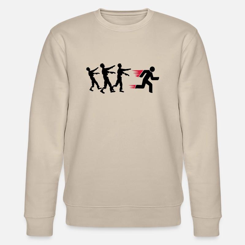 Run From Zombies - Stanley/Stella Unisex Bio-Sweatshirt CHANGER  - Beige